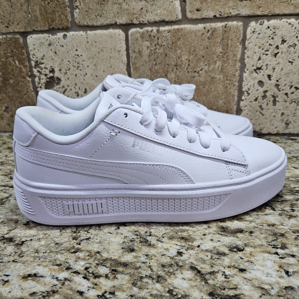 PUMA White Platform Sneakers